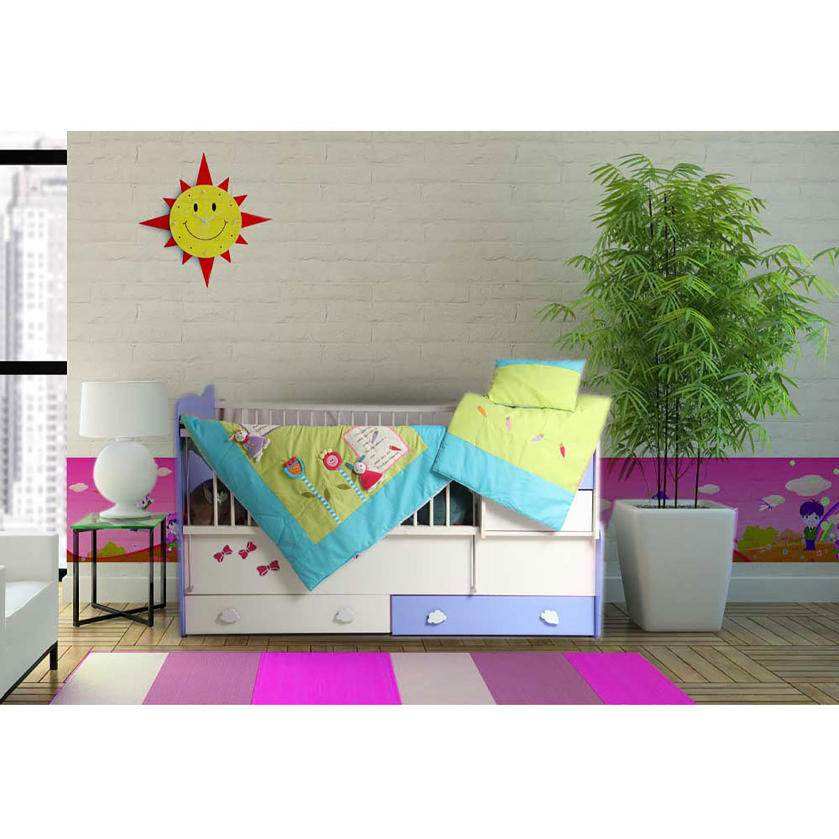 سرویس دم دستی سه تکه مدل خرگوش تترون آبی