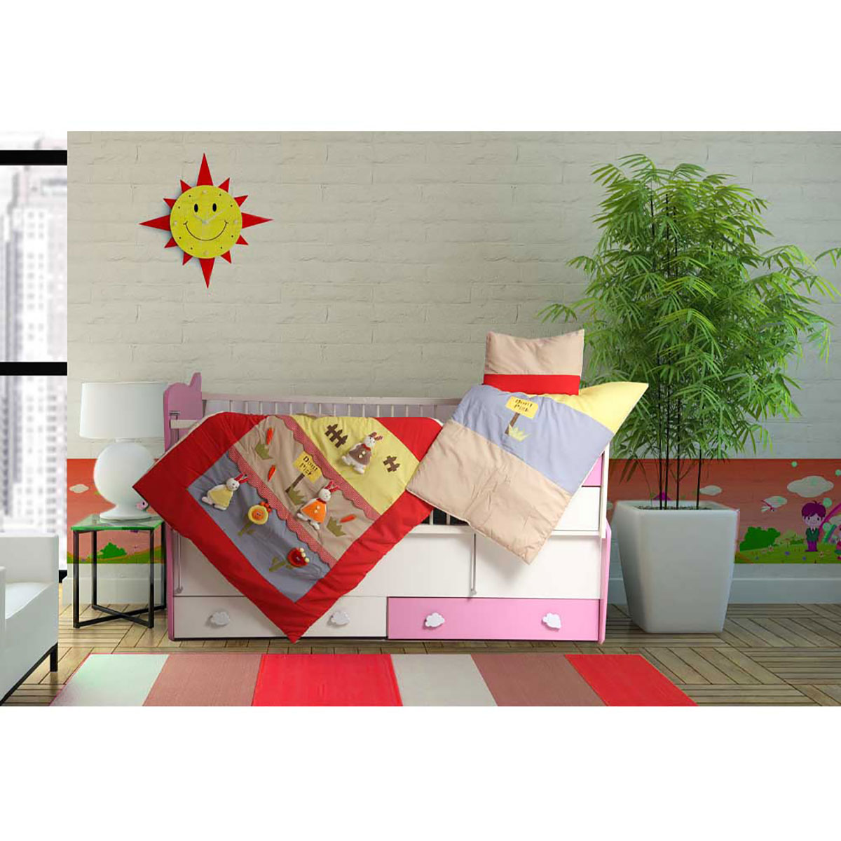 سرویس دم دستی سه تکه مدل مزرعه تترون قرمز