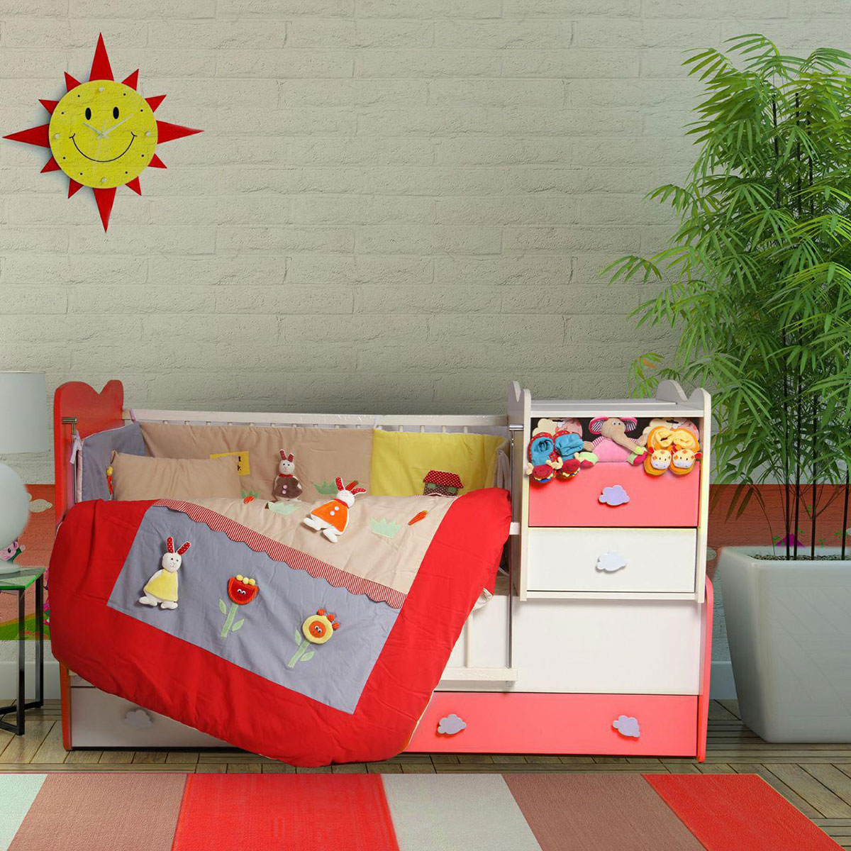 سرویس دم دستی سه تکه مدل مزرعه تترون قرمز