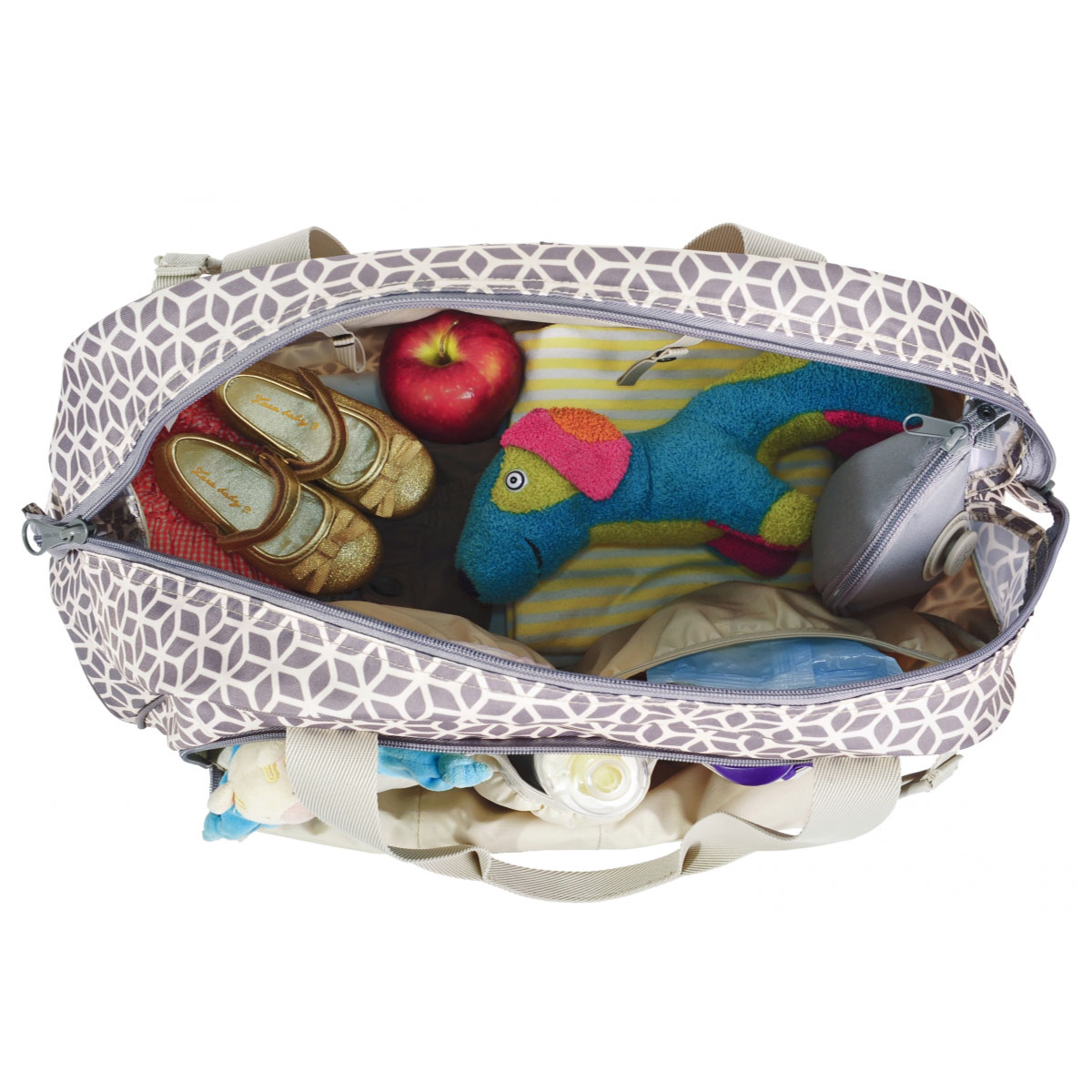 کیف مادر شاتل طرحدار طوسی مدل 33013