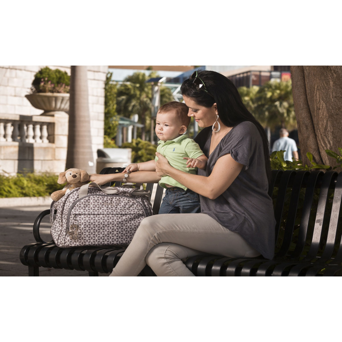 کیف مادر شاتل طرحدار طوسی مدل 33013