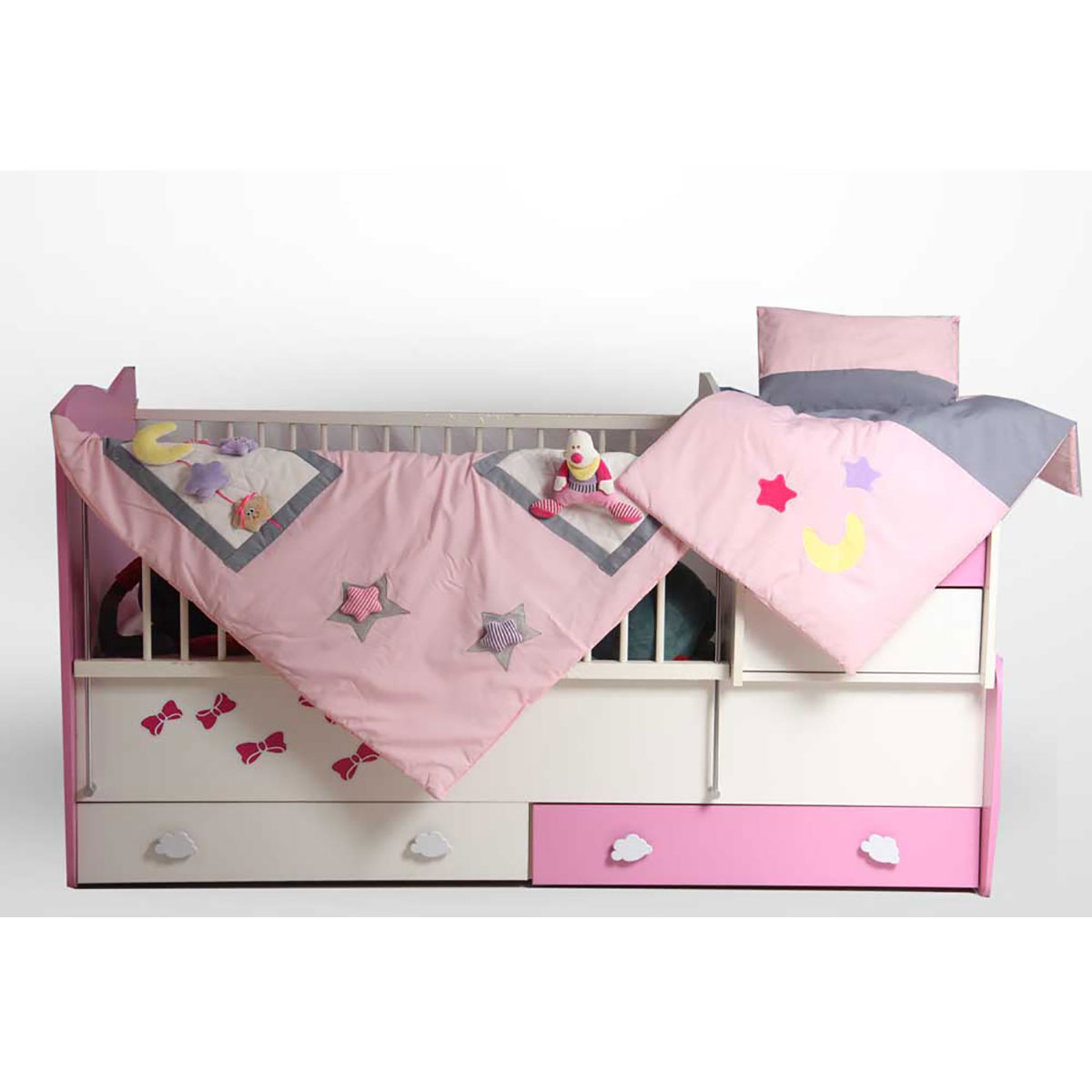 سرویس دم دستی سه تکه مدل دلقک تترون صورتی