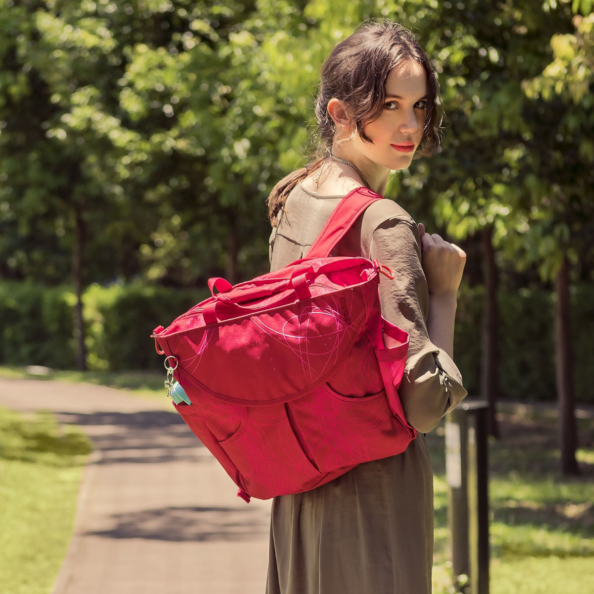 کیف مادر سومو قرمز زرشکی کوله پشتی مدل 39021