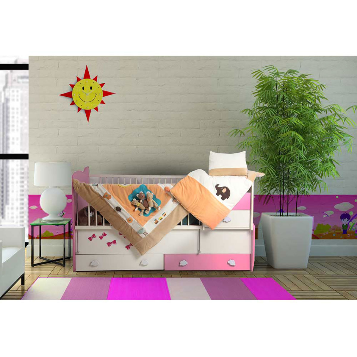 سرویس دم دستی سه تکه مدل خانواده خرس مخمل نارنجی