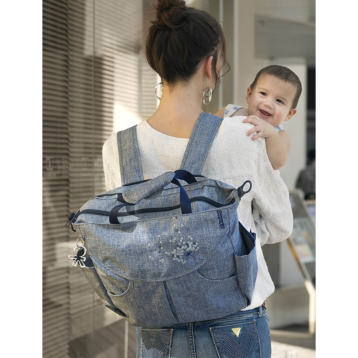 خرید کیف مادر سومو طرحدار جین کوله پشتی مدل 37011