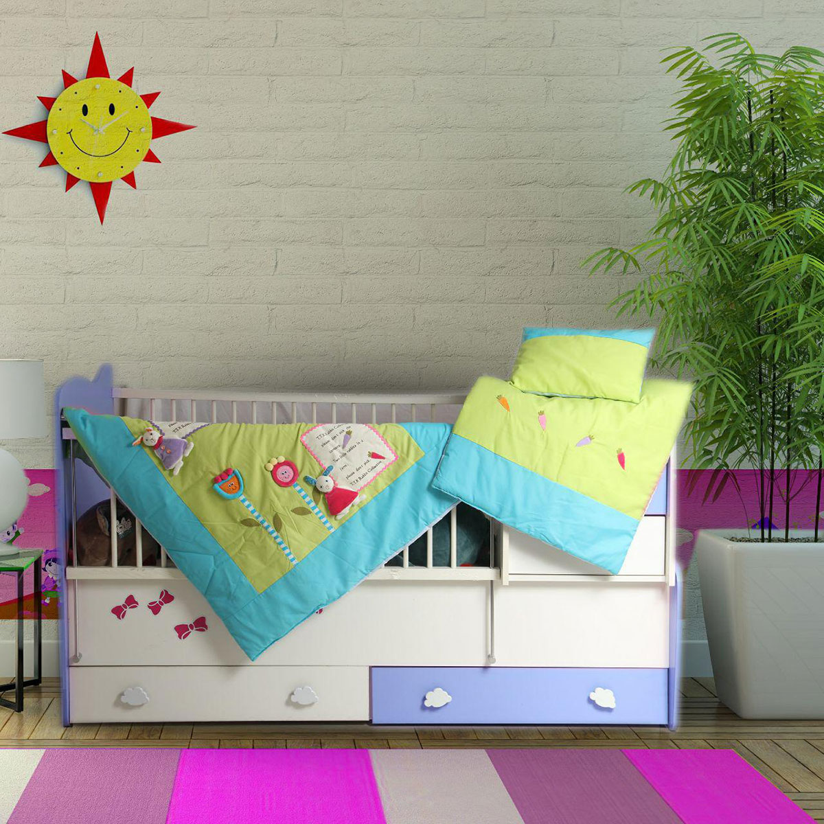 سرویس دم دستی سه تکه مدل خرگوش تترون آبی