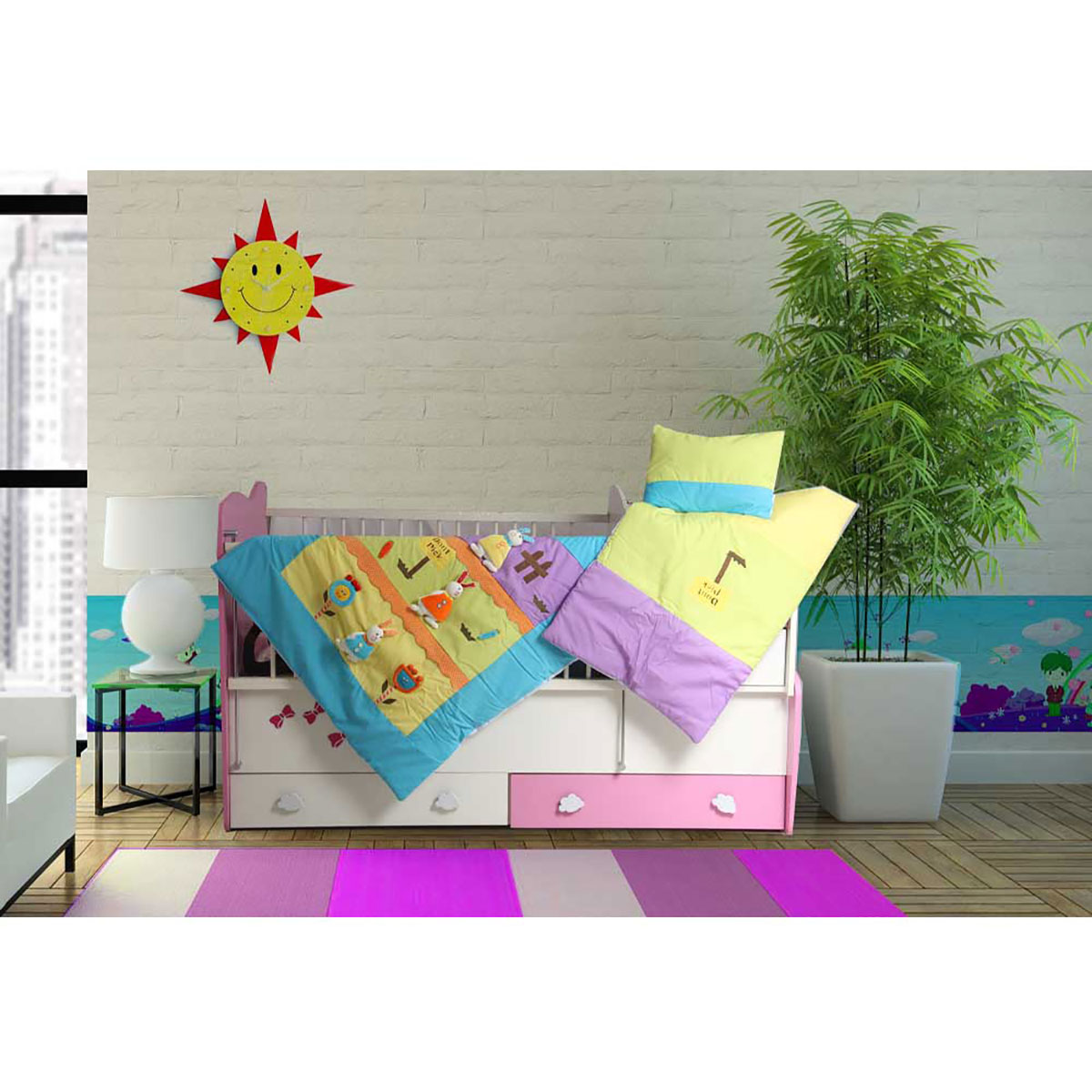 سرویس دم دستی سه تکه مدل مزرعه تترون آبی