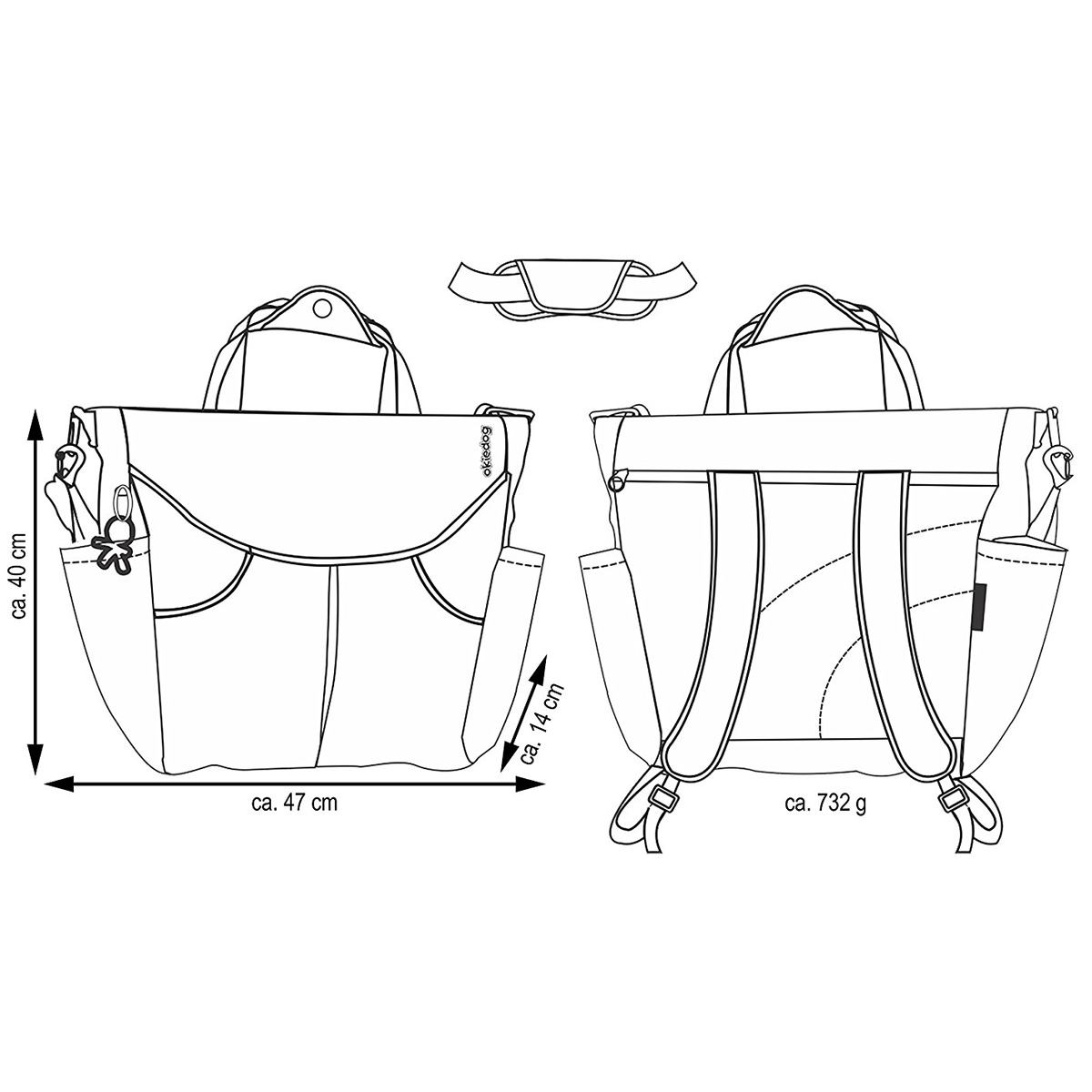 خرید کیف مادر سومو کرم طوسی کوله پشتی مدل 38011