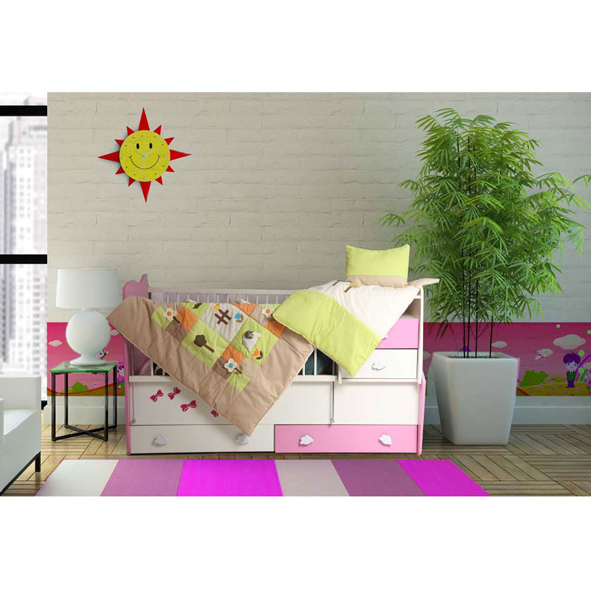 سرویس دم دستی سه تکه مدل مزرعه گوسفندان تترون سبز