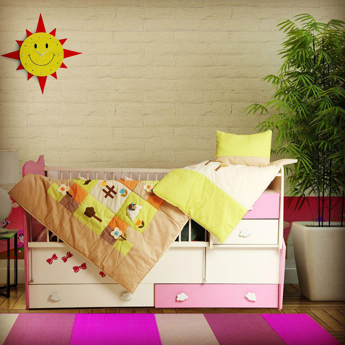 سرویس دم دستی سه تکه مدل مزرعه گوسفندان تترون سبز