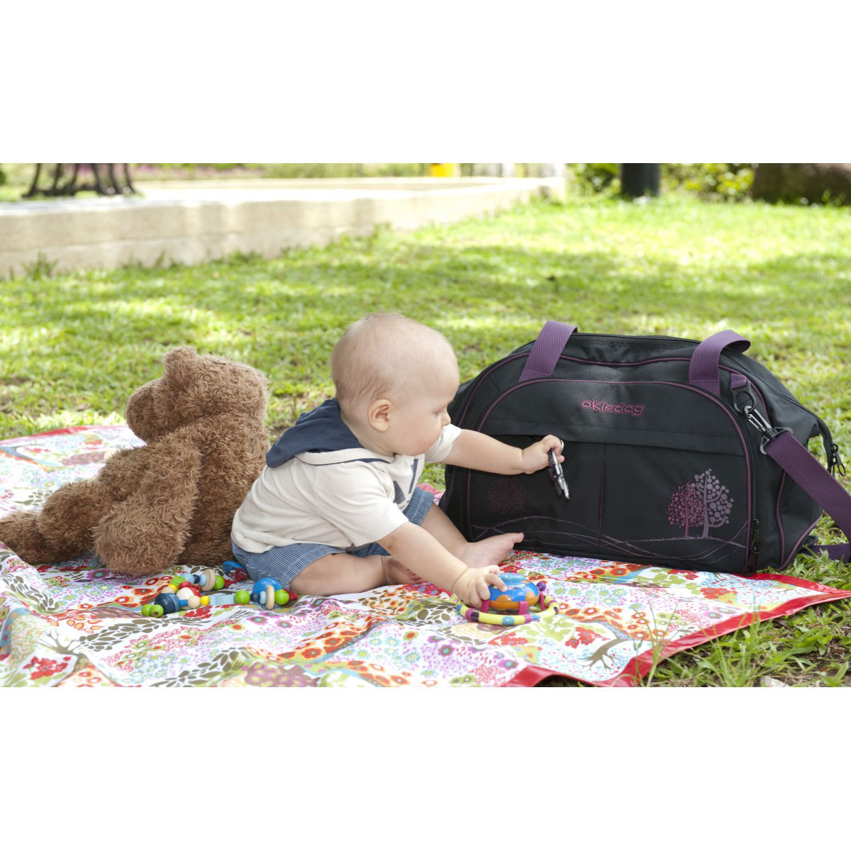 کیف مادر شاتل مشکی بنفش مدل 28119