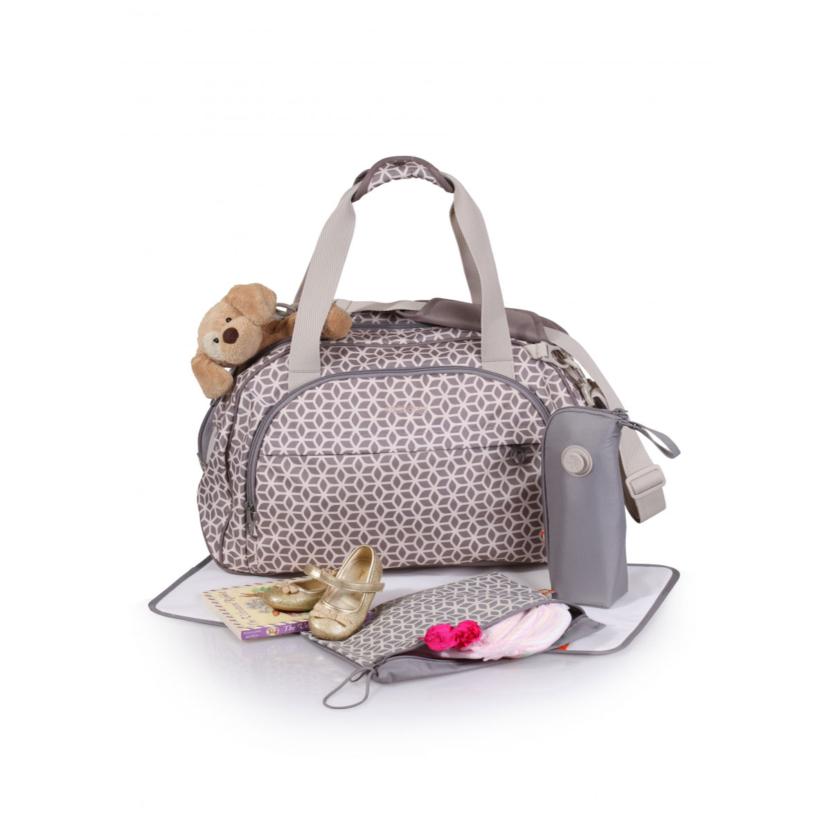 کیف مادر شاتل طرحدار طوسی مدل 33013