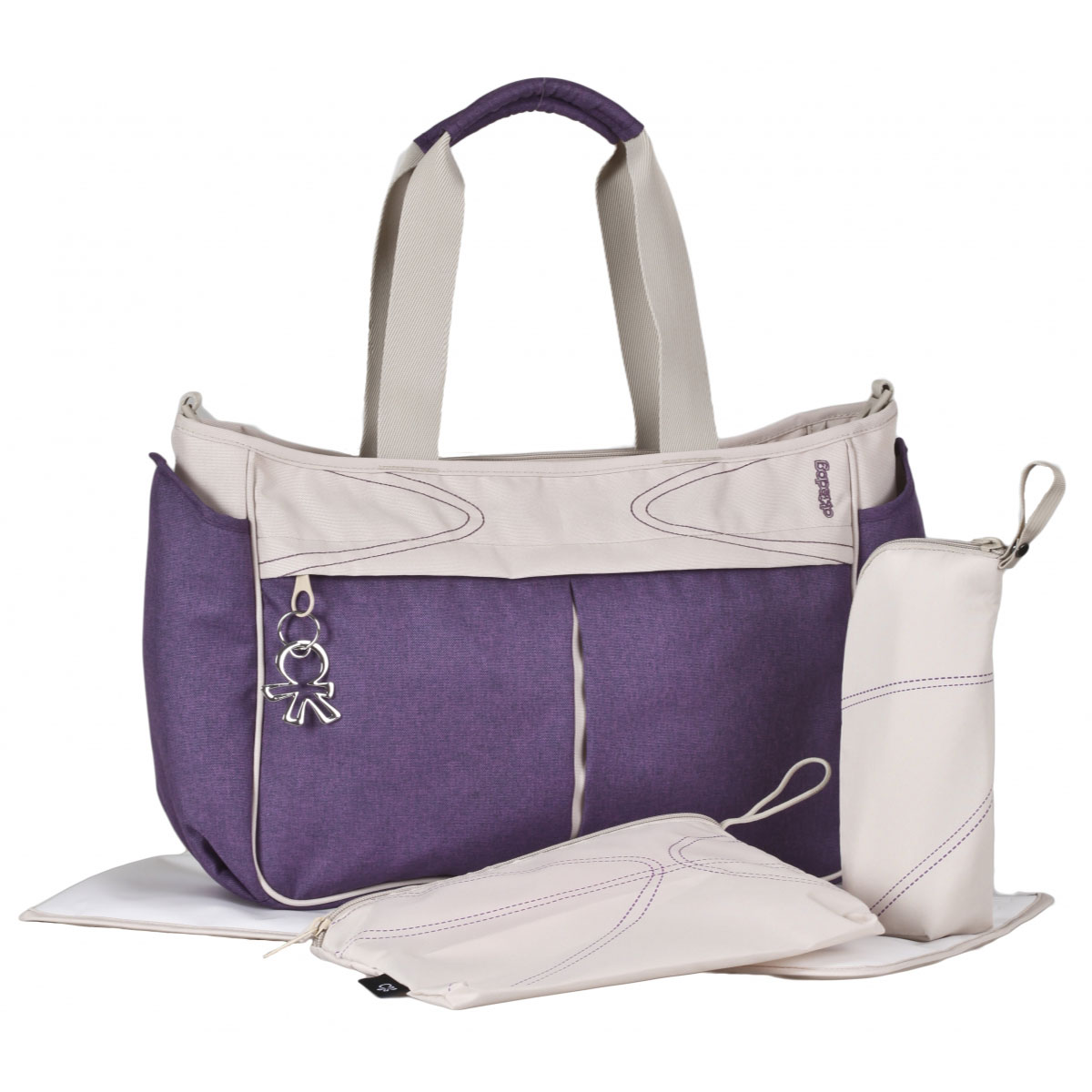 کیف مادر بنفش کرم مدل 35007